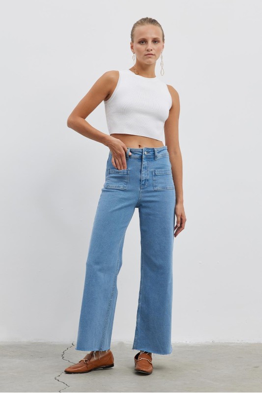 Marıne Palazzo Jean Açık  Mavi