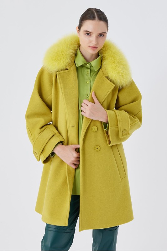 Ara Boy Kürk Yaka Kaban Olive