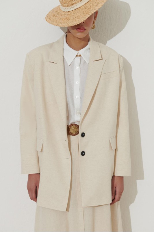 Keten Olıa Ceket Naturel