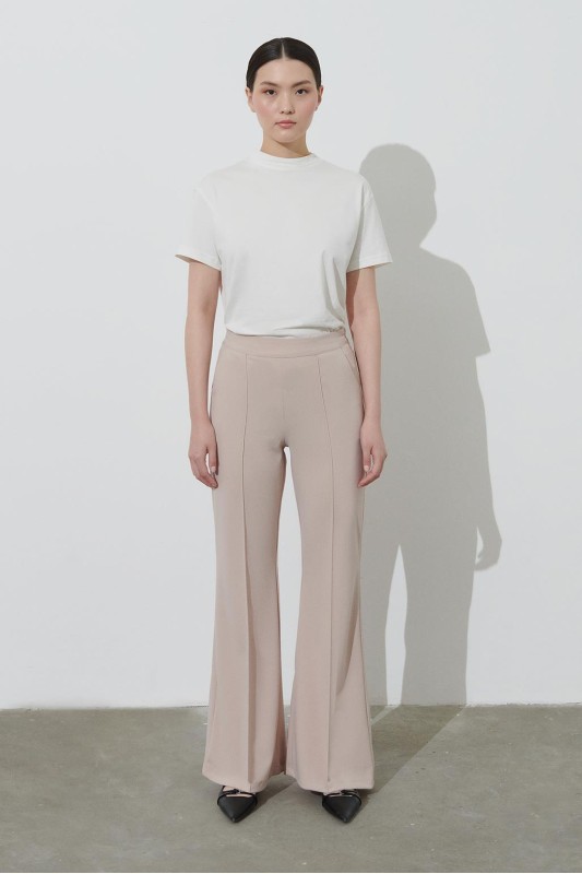 Fit Kesim Likralı Pantolon Bej