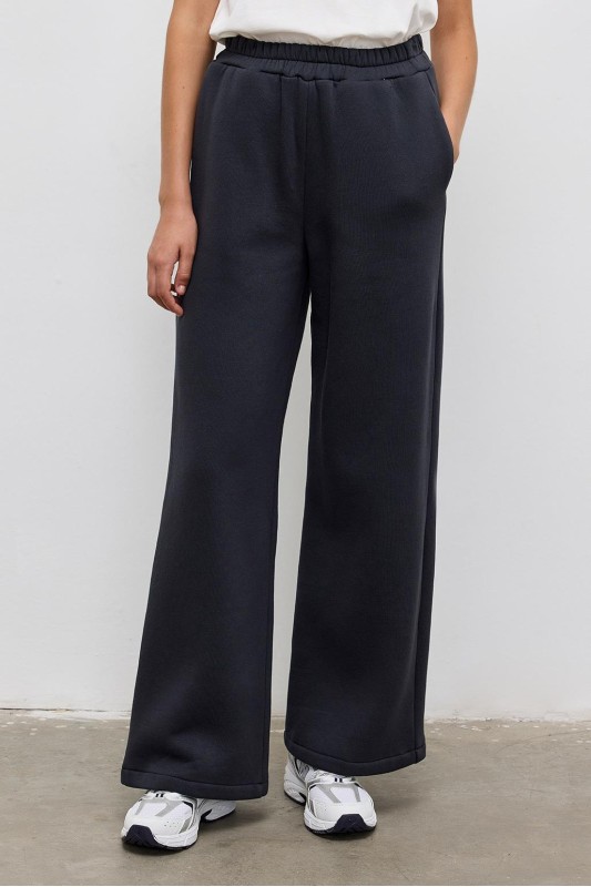 Şardonlu Düz Kesim Eşofman Antrasit