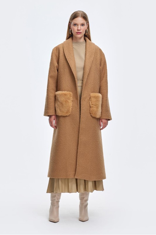 Kürk Cepli Buklet Kaban Camel Kürk Cepli Buklet Kaban Camel