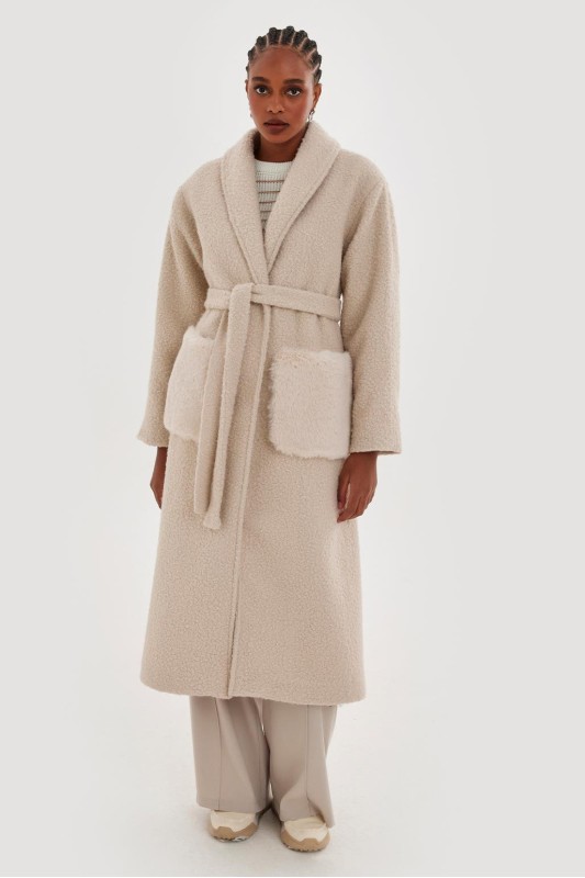 Kürk Cepli Buklet Kaban Taş Kürk Cepli Buklet Kaban Taş