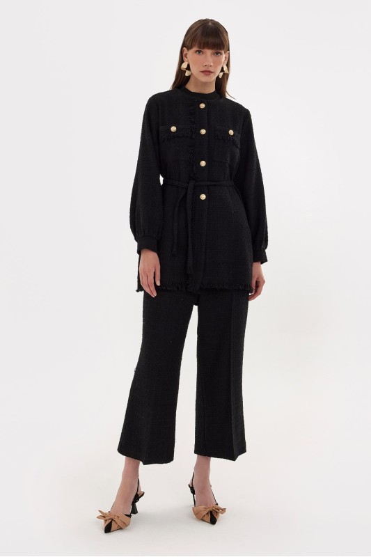 Tüvit Ceket Pantolon Takım Siyah