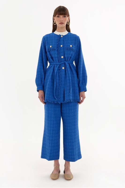 Tüvit Ceket Pantolon Takım Saks