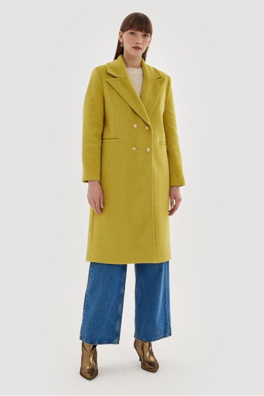 Pensli Kaşe Kaban Olive