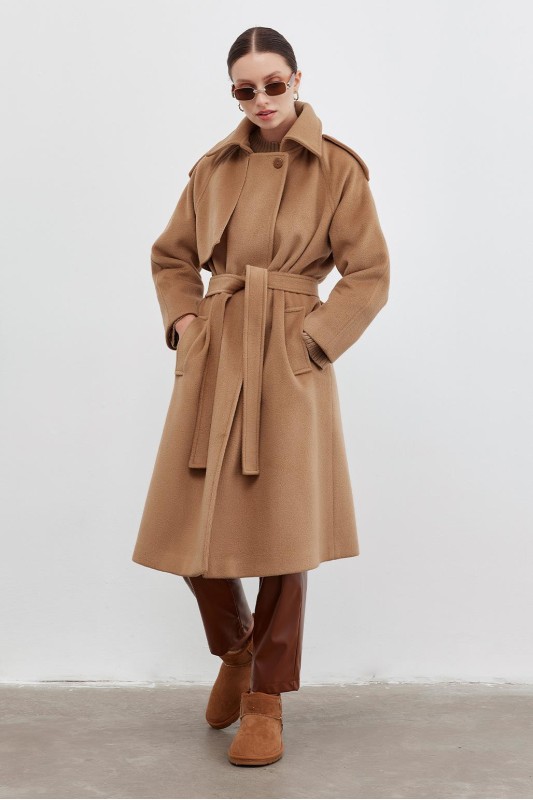 Allerli Kaşe Kaban Kahve