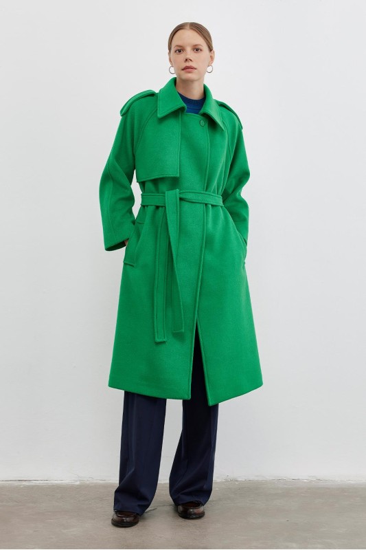 Allerli Kaşe Kaban Yeşil