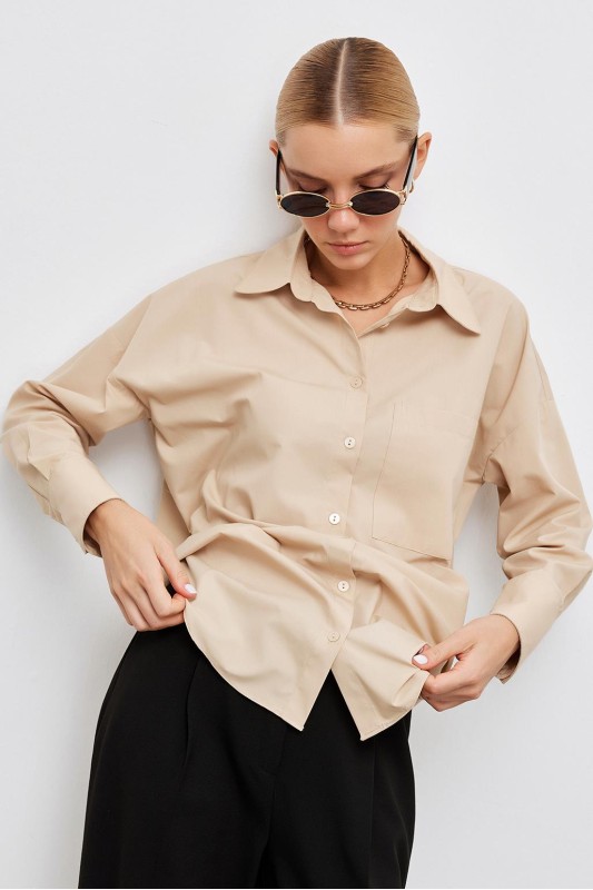 Cepli Basic Gömlek Camel