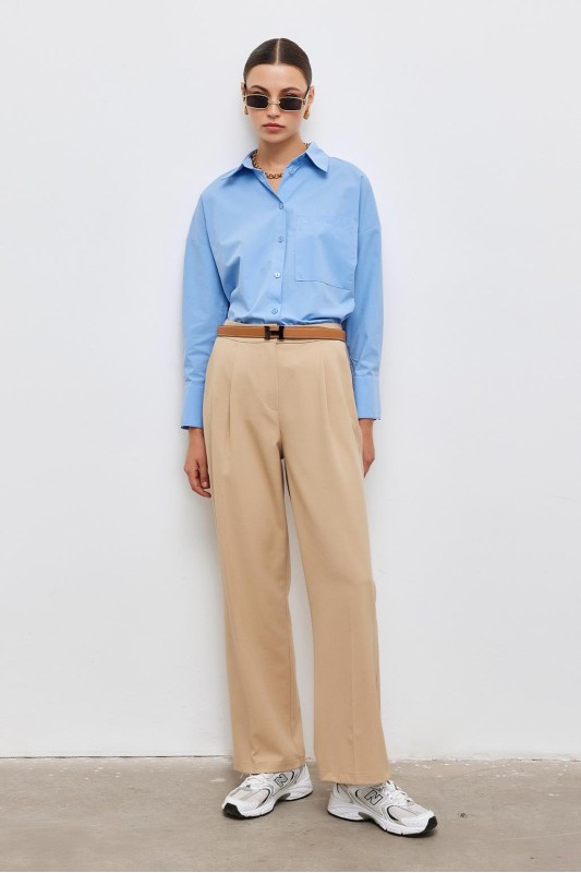 Fit Palazzo Pantolon Camel