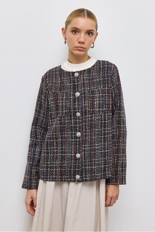 Renk Geçişli Tüvit Ceket Bordo