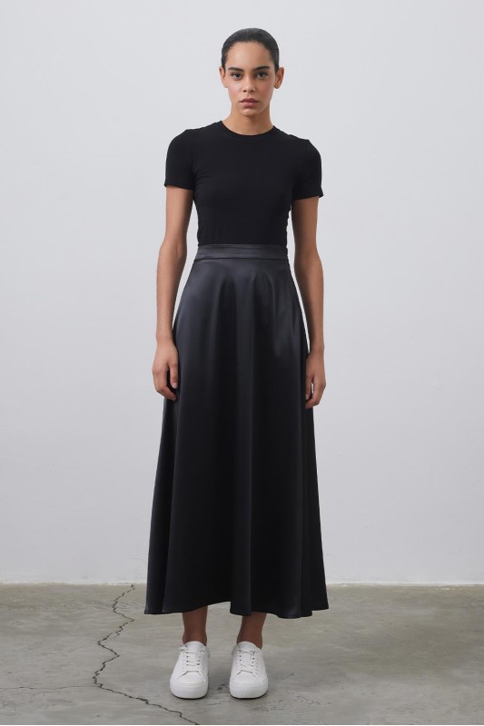 Debra Saten Çan Etek Siyah