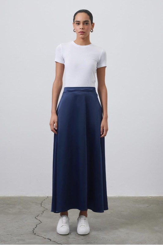 Debra Saten Çan Etek Lacivert