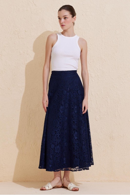 Loi Dantel Çan Etek Lacivert