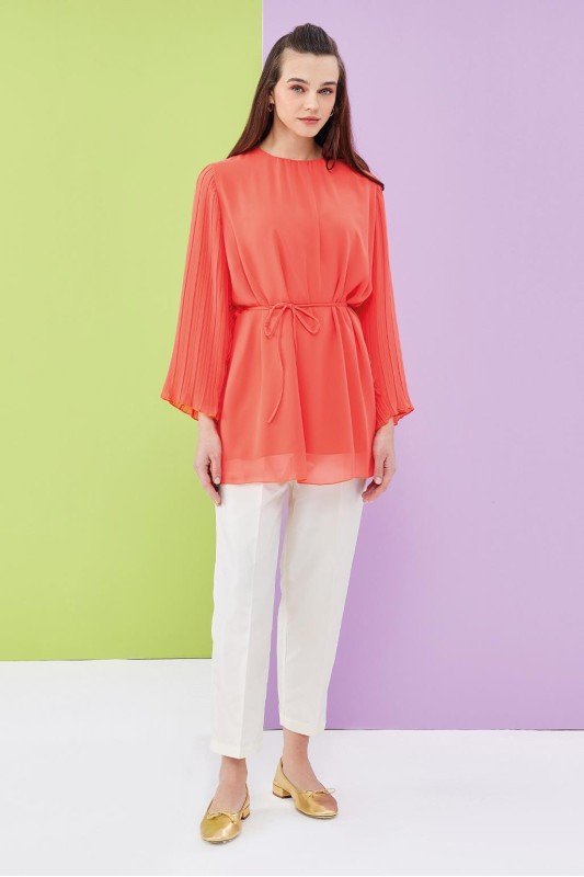 Karina Piliseli Tunik Apricot