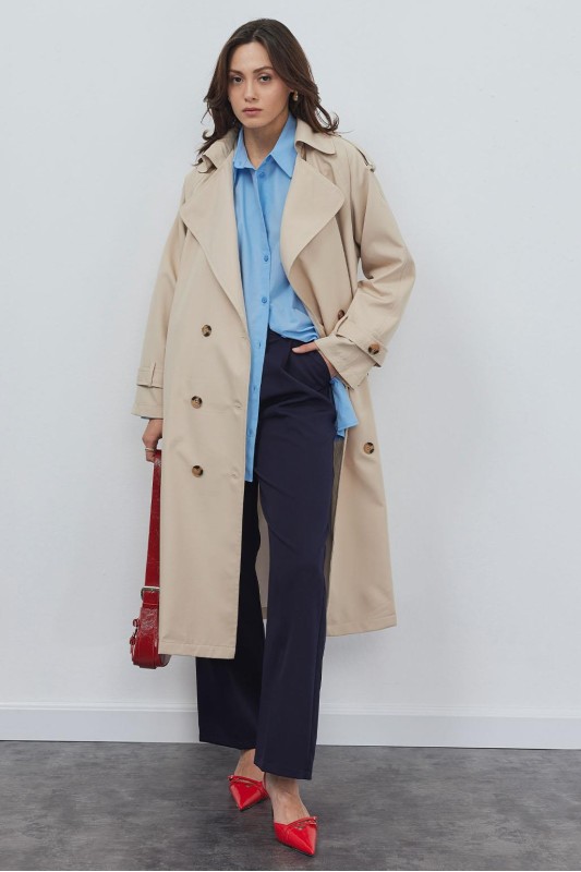 Bera Uzun Trençkot Taş