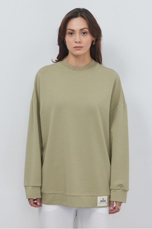 Poen Oversize Sweatshirt Çağla Yeşili