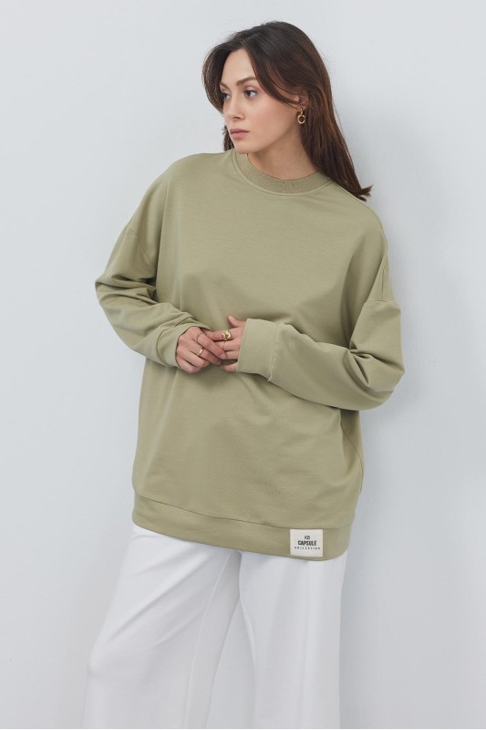 Poen Oversize Sweatshirt Çağla Yeşili