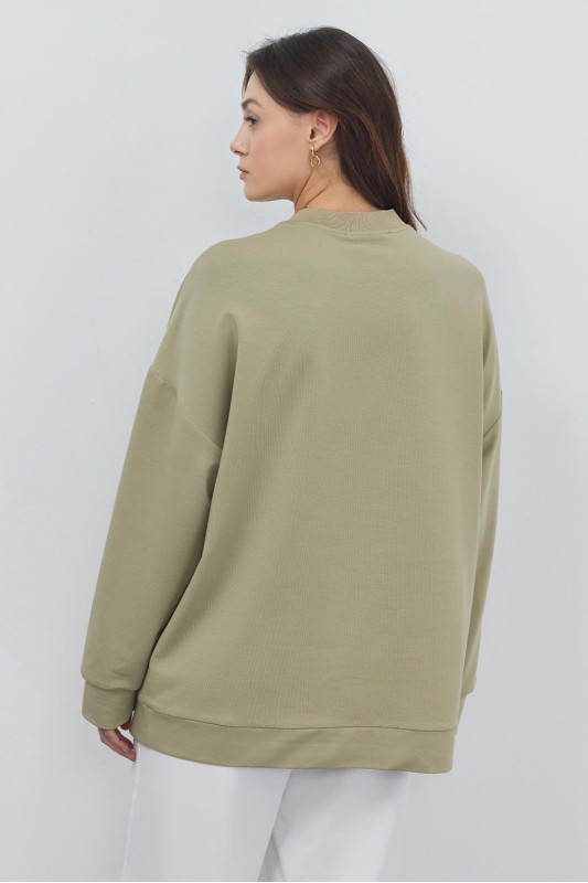 Poen Oversize Sweatshirt Çağla Yeşili