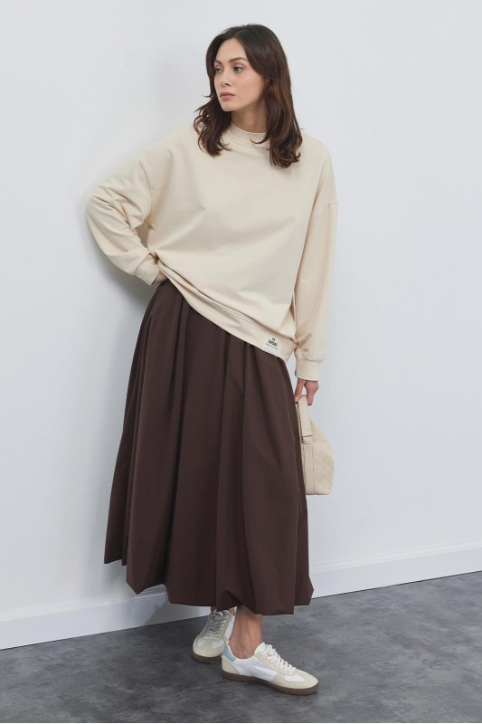 Poen Oversize Sweatshirt Kutup Beyazı