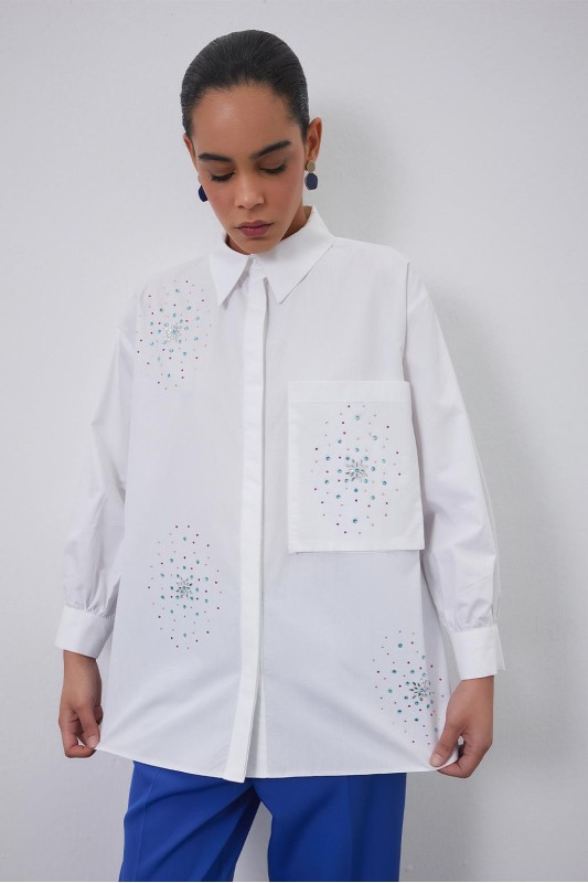 Feya Diamond Gömlek Ekru