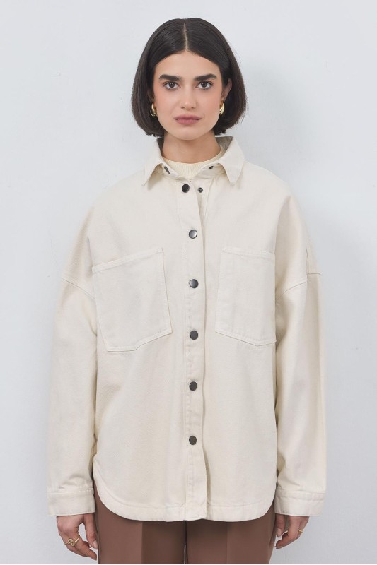 Yıkamalı Gabardin Ceket Taş