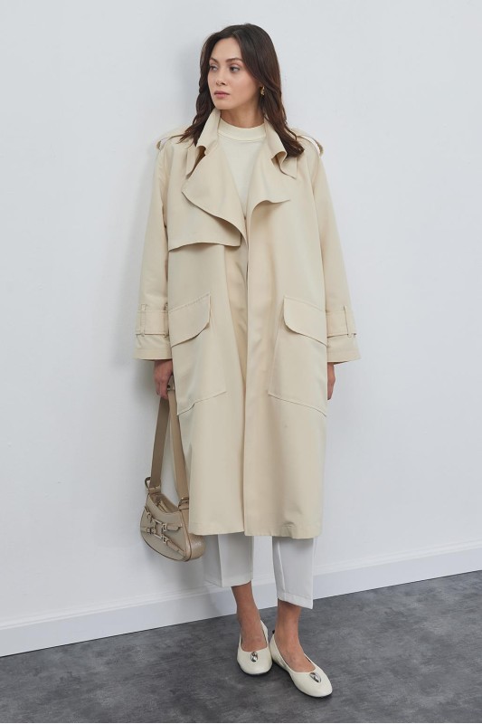 Oversize Tood Trençkot Taş