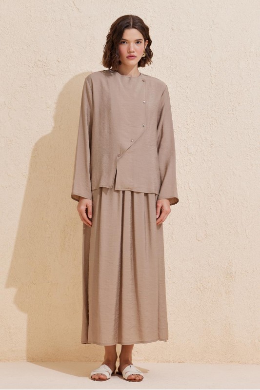 Lily Gömlek Etek Takım Safari