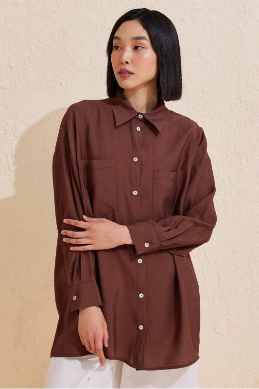 Modal Basic Gömlek Kahve Modal Basic Gömlek Kahve