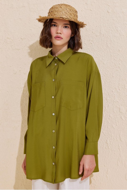 Modal Basic Gömlek Olive Modal Basic Gömlek Olive