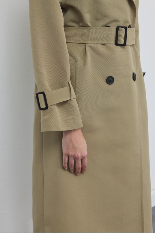 Apoletli Trençkot Zeytin Yeşili