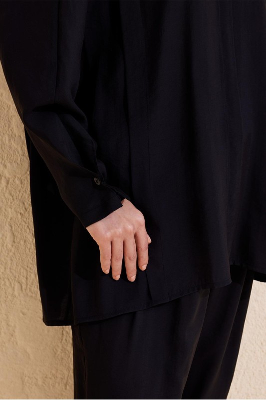 Helen Gömlek Pantolon Takım Siyah