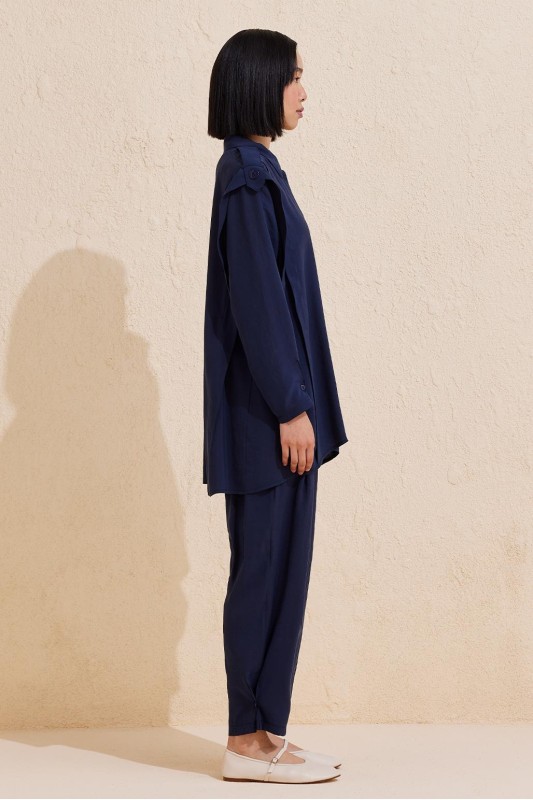 Helen Gömlek Pantolon Takım Lacivert