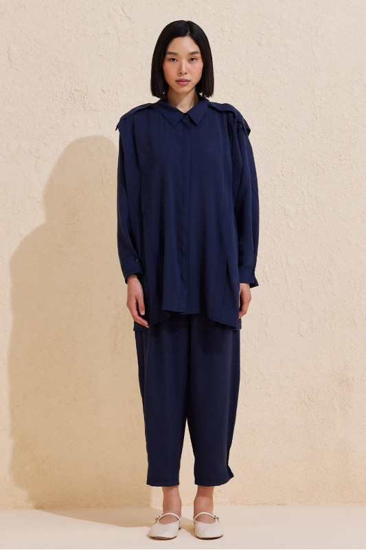 Helen Gömlek Pantolon Takım Lacivert