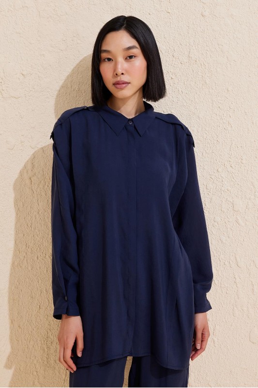 Helen Gömlek Pantolon Takım Lacivert