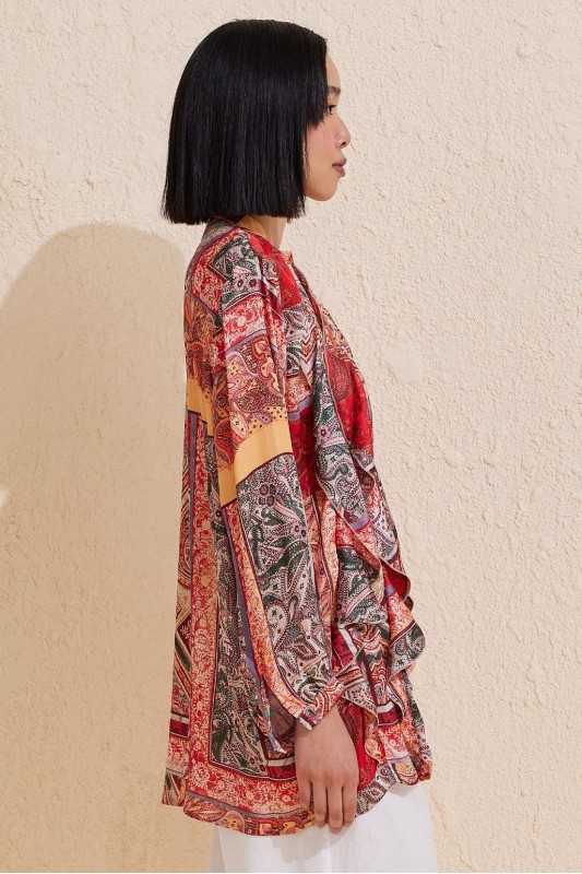 Hera Desenli Volan Detaylı Gömlek Desenli